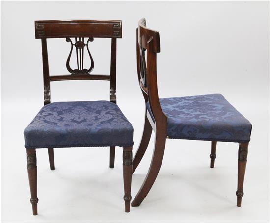 A pair of Regency mahogany dining chairs, H.2ft 9in.